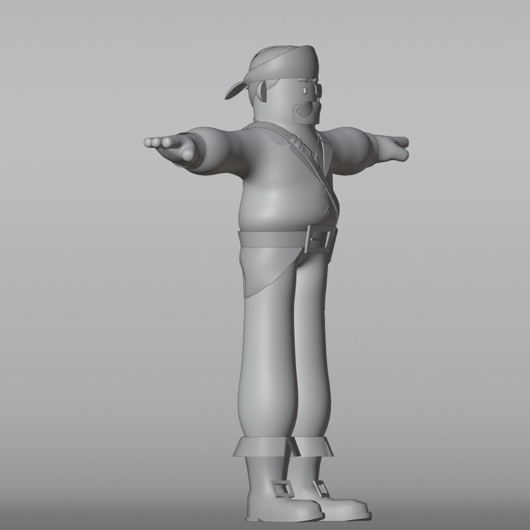 Minimal Pirate 3D Cartoon Character 3D model_34