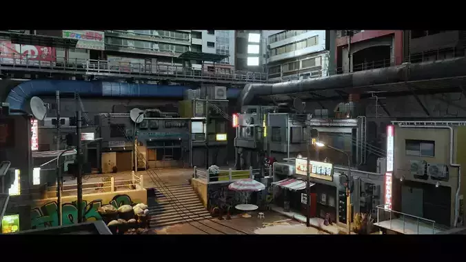 Cyberpunk Street 3D model