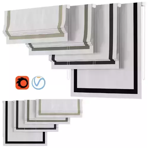 Roman Curtains 122 Colored Trim Roman Shades