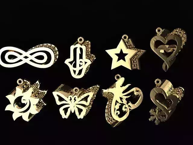 3D necklace 3d  8 models   NEW MODELS 