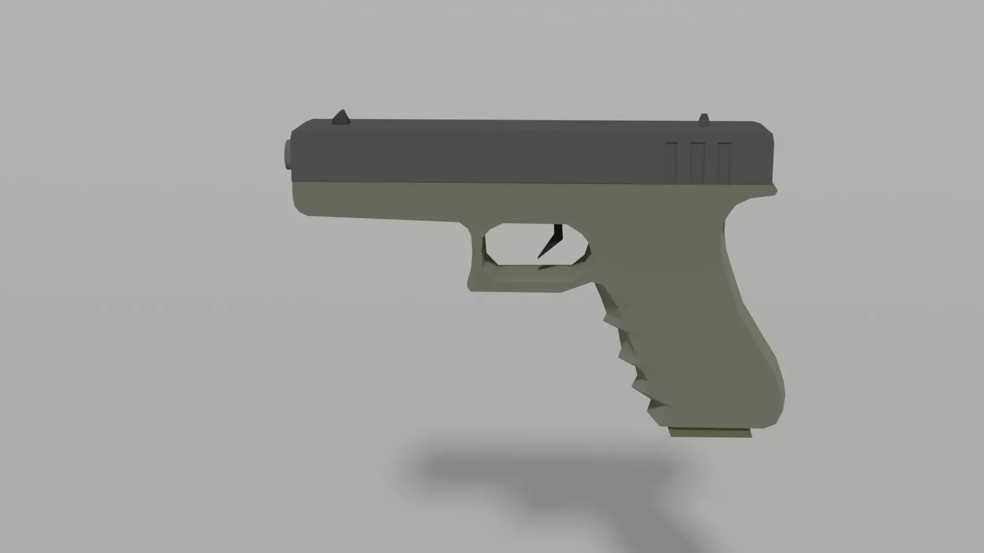 Low-polu glock PBR Game ready Free low-poly 3D model_0