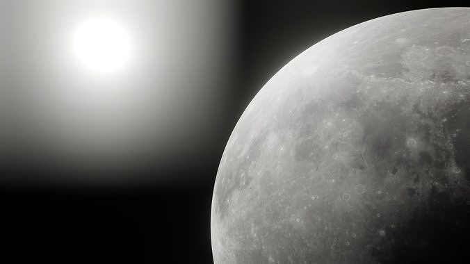 A Realistic Moon full in night sky Free 3D model
