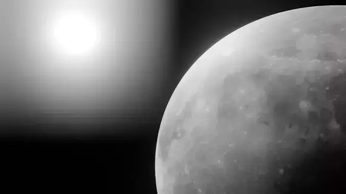 A Realistic Moon full in night sky