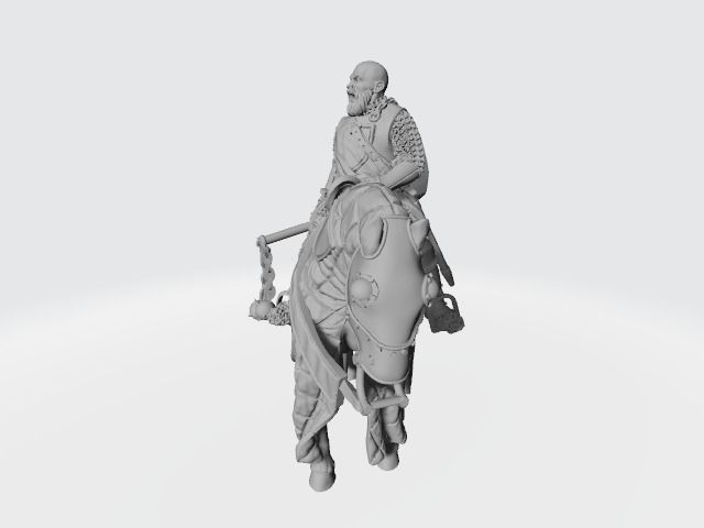 Medieval Knight with helmet in chain 3D print model_2