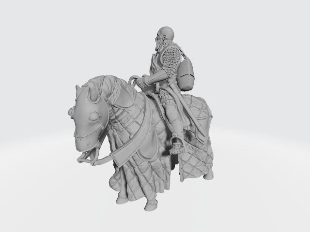 Medieval Knight with helmet in chain 3D print model_3