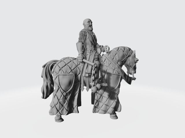 Medieval Knight with helmet in chain 3D print model_7