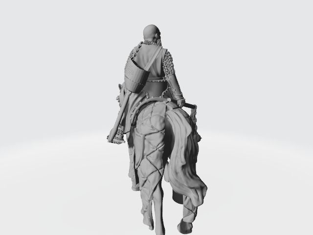 Medieval Knight with helmet in chain 3D print model_5