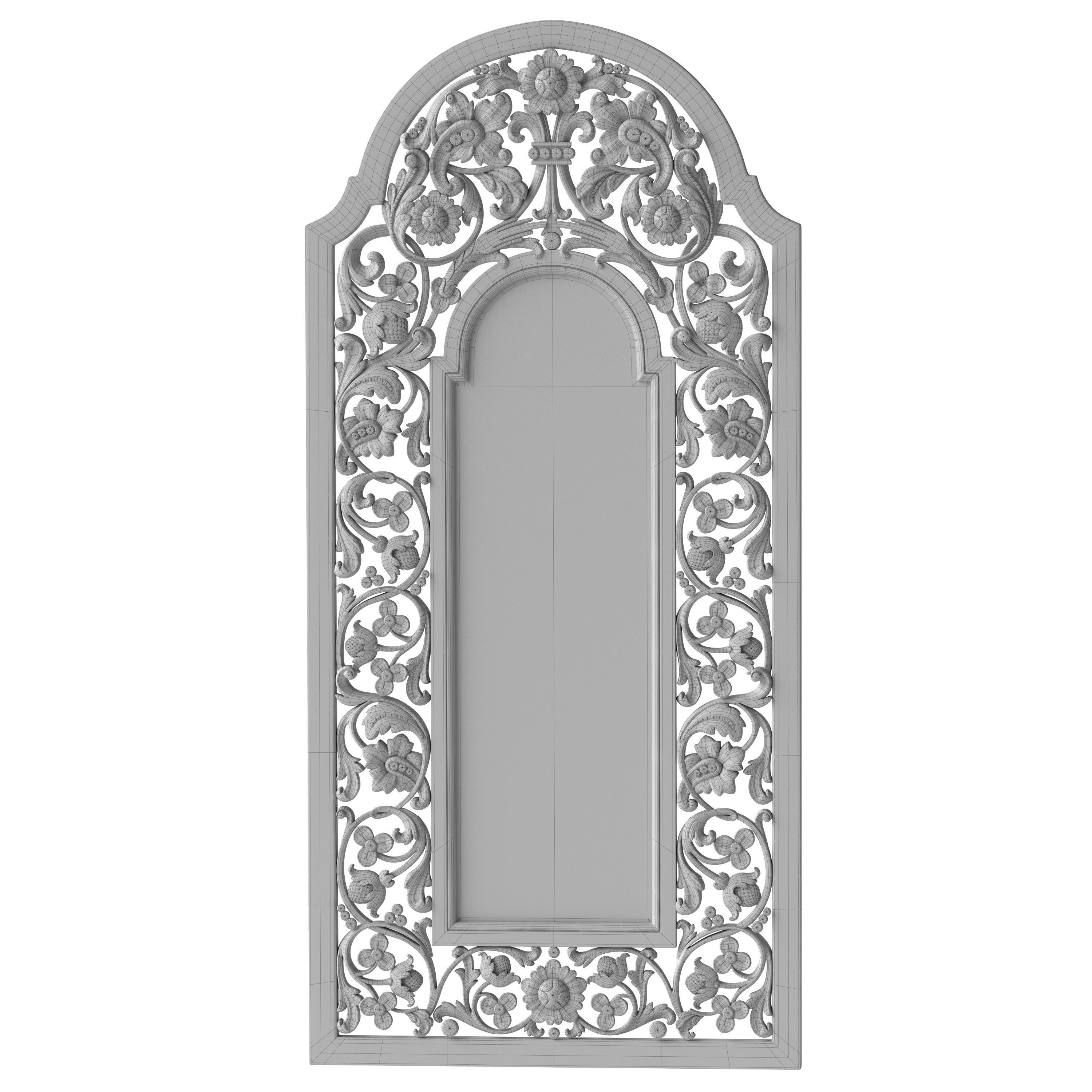 Carved mirror 2 3D model_4