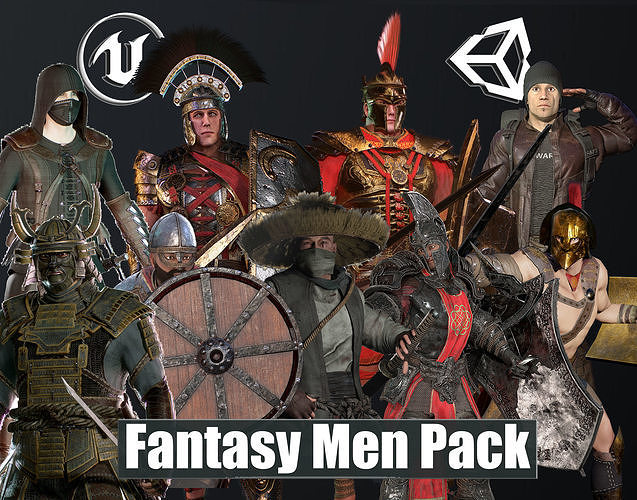 Fantasy Men Pack  3D Model Collection