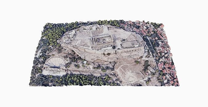 Acropolis of Athens - Parthenon Low-poly 3D model 4