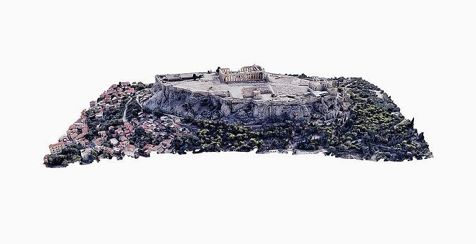 Acropolis of Athens - Parthenon Low-poly 3D model 6