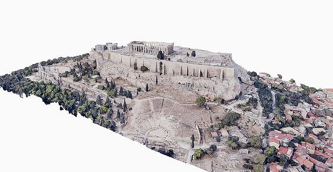Acropolis of Athens - Parthenon Low-poly 3D model 3