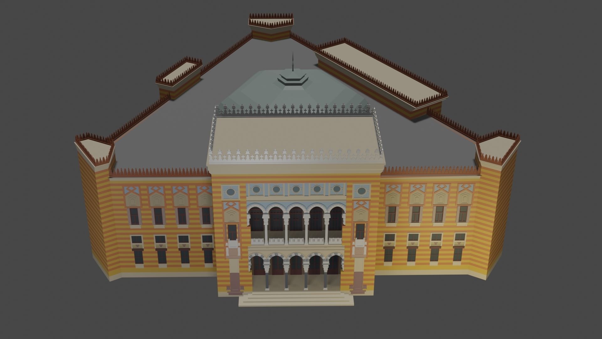 City Hall Low-poly 3D model_2