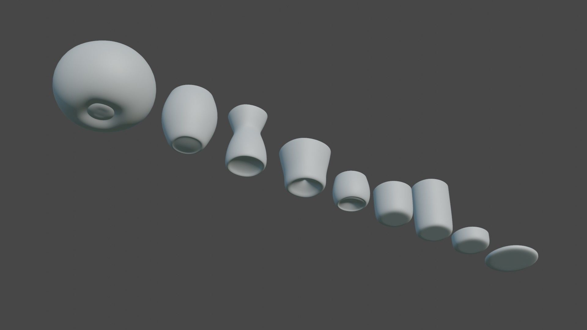 Modern rounded crockery vases Base Collection Low-poly 3D model_33