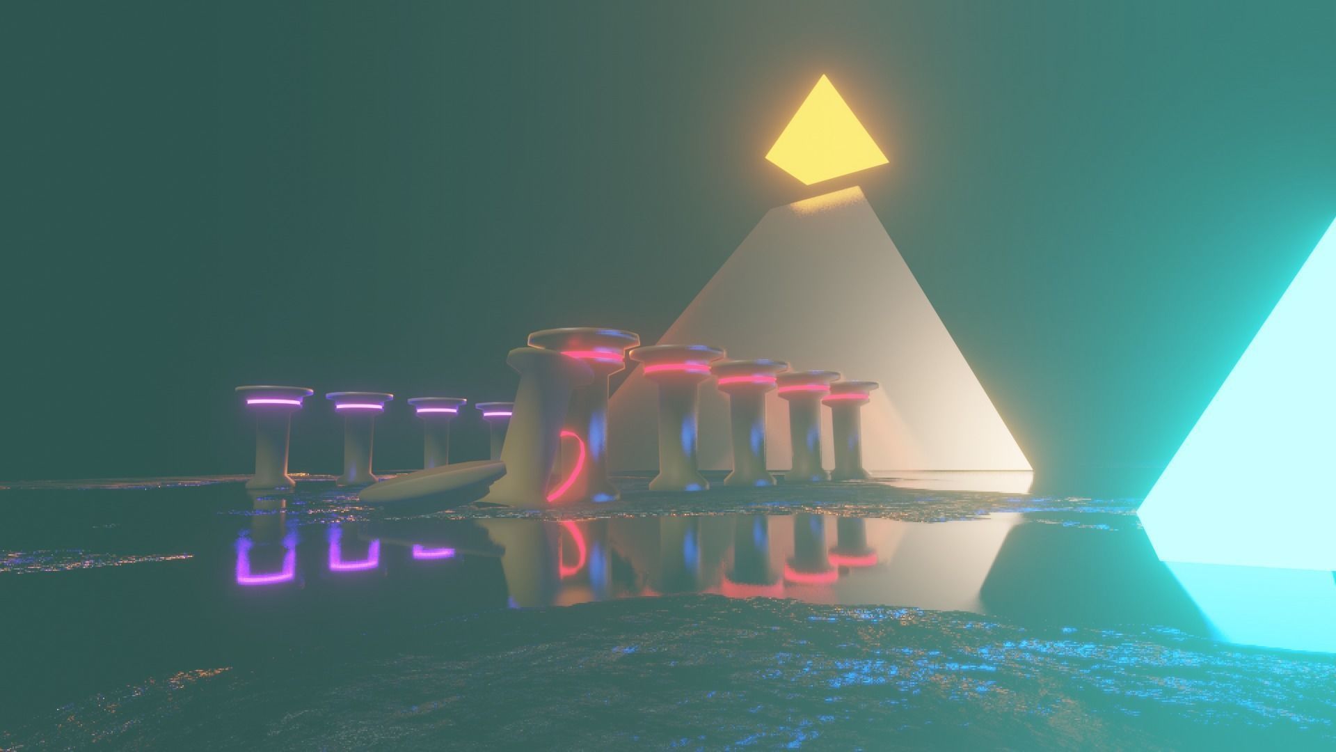 luminous pyramid  3D model_7