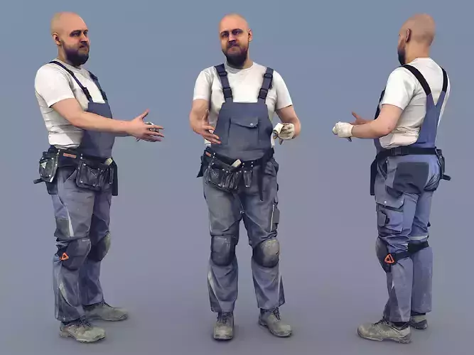 Photorealistic Construction Worker Character