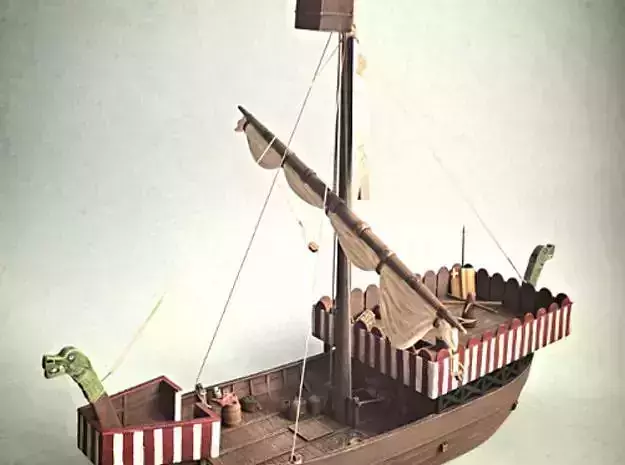Medieval Danish warship kogge 3D print model
