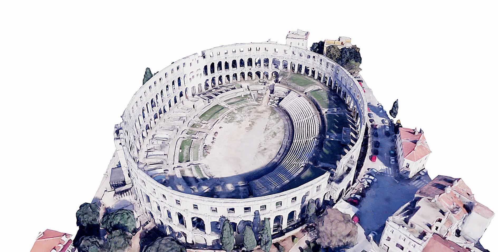 Pula Arena Amphitheatre Low-poly 3D model_3