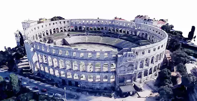 Pula Arena Amphitheatre Low-poly 3D model