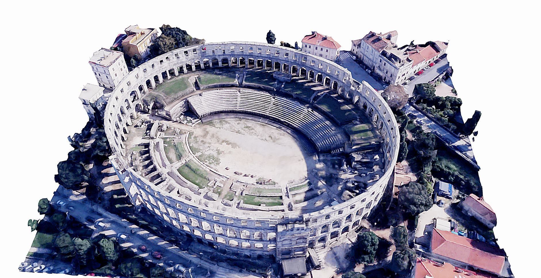 Pula Arena Amphitheatre Low-poly 3D model_2