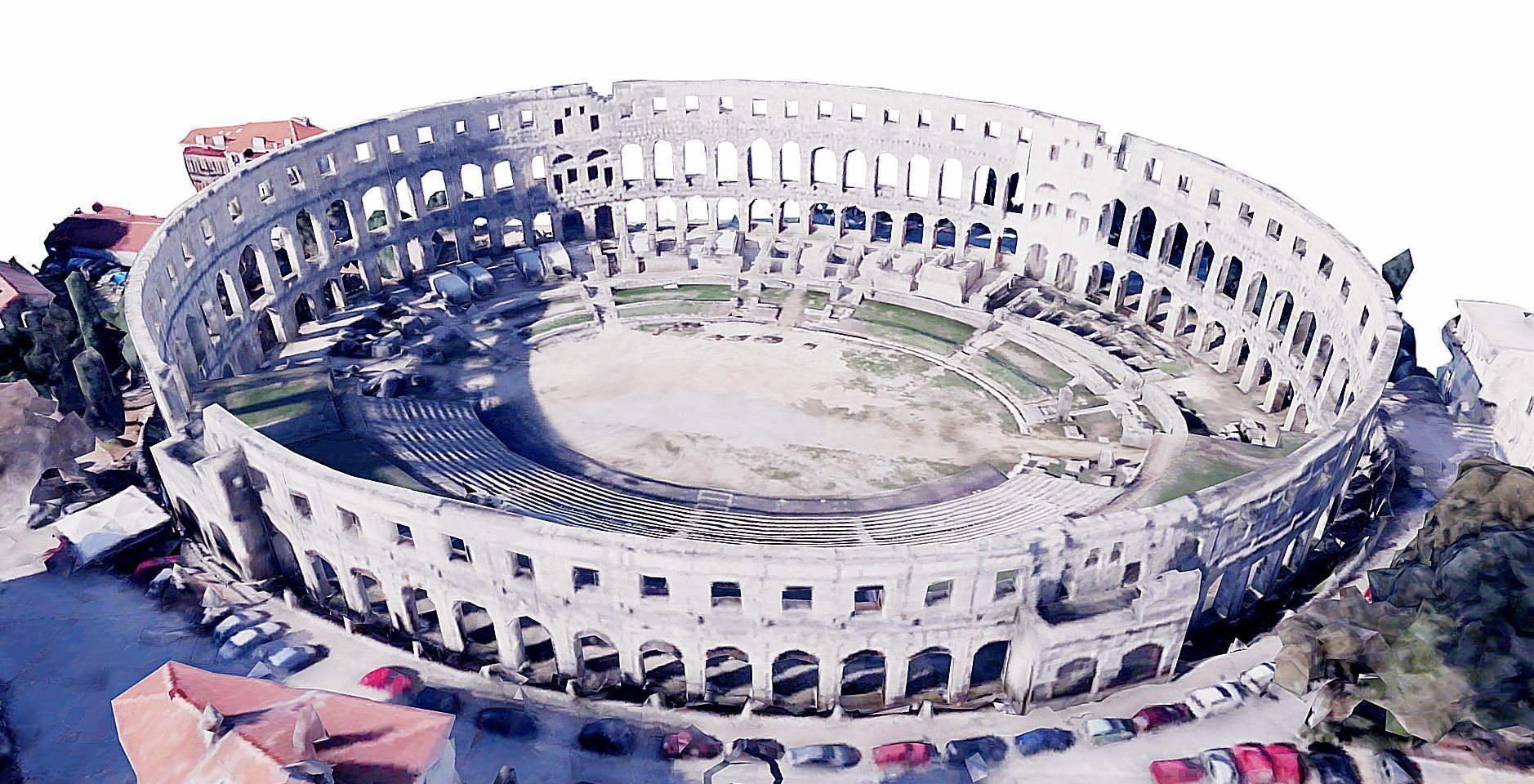 Pula Arena Amphitheatre Low-poly 3D model_1