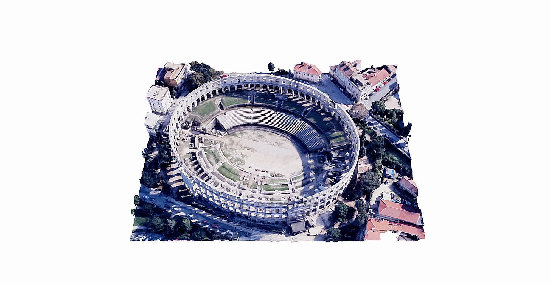 Pula Arena Amphitheatre Low-poly 3D model_7