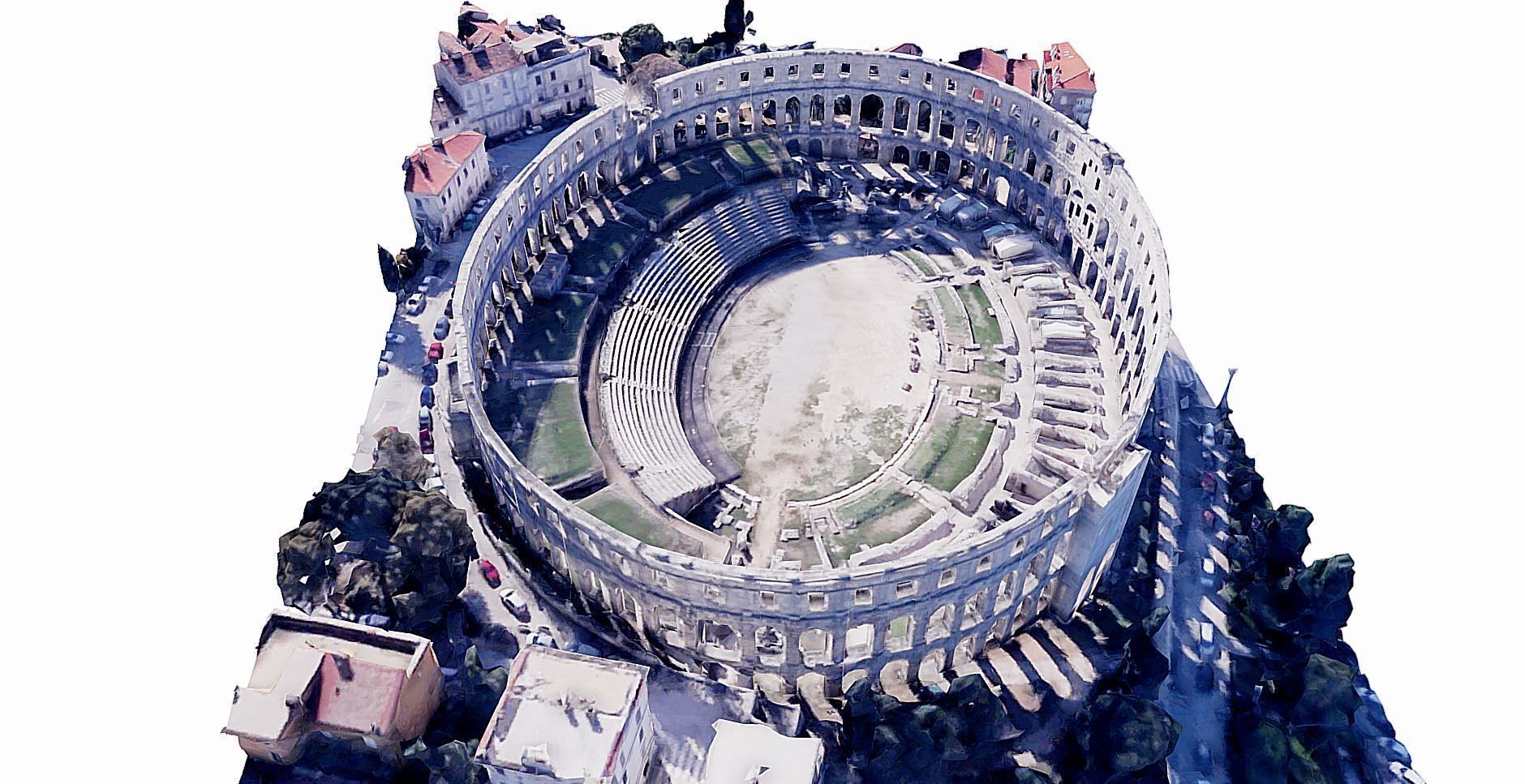 Pula Arena Amphitheatre Low-poly 3D model_5