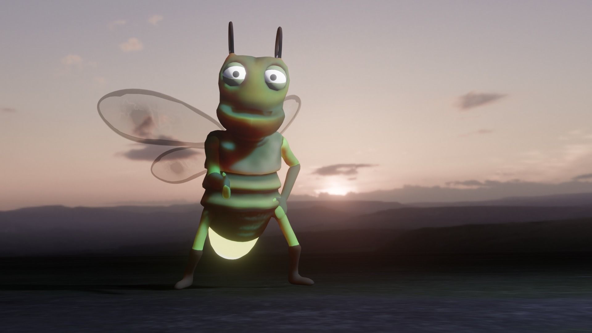 FIREFLY  animated Low-poly 3D model_5
