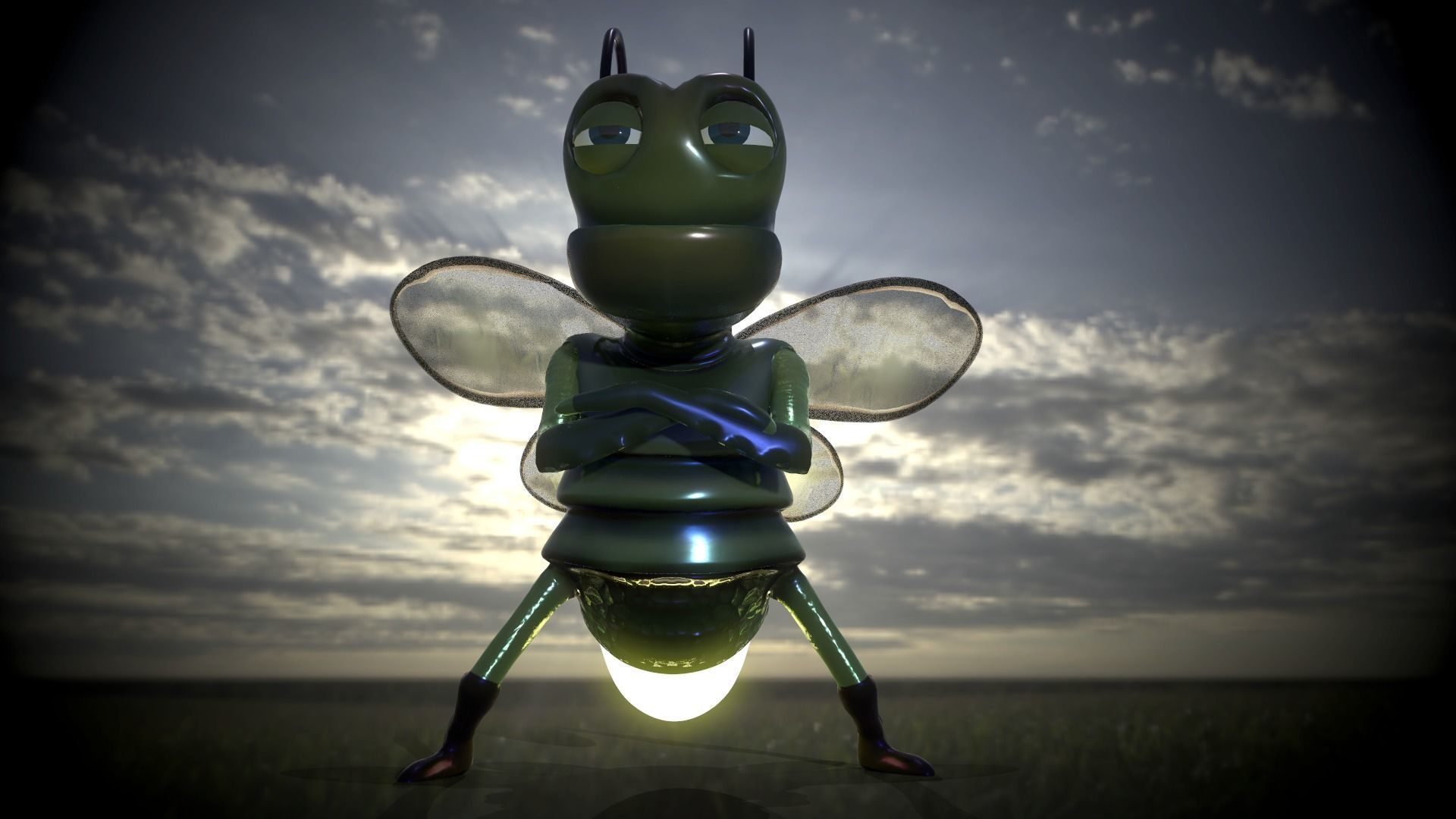 FIREFLY  animated Low-poly 3D model_3