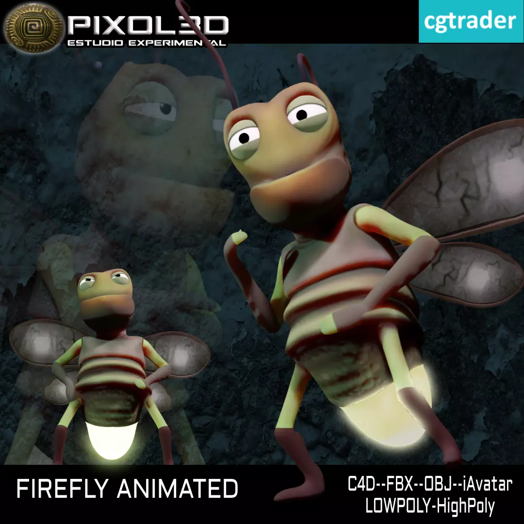 FIREFLY  animated Low-poly 3D model_0