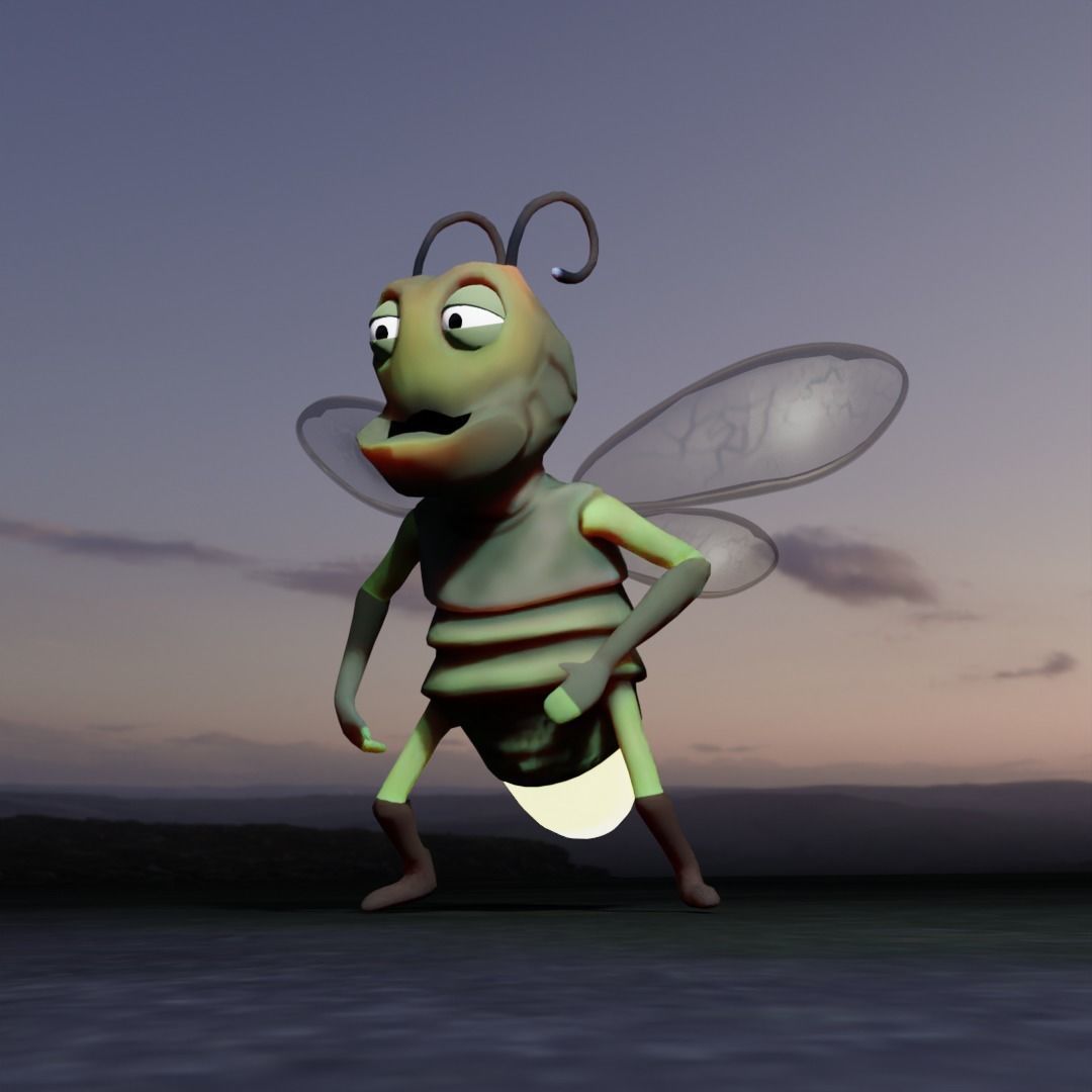 FIREFLY  animated Low-poly 3D model_11