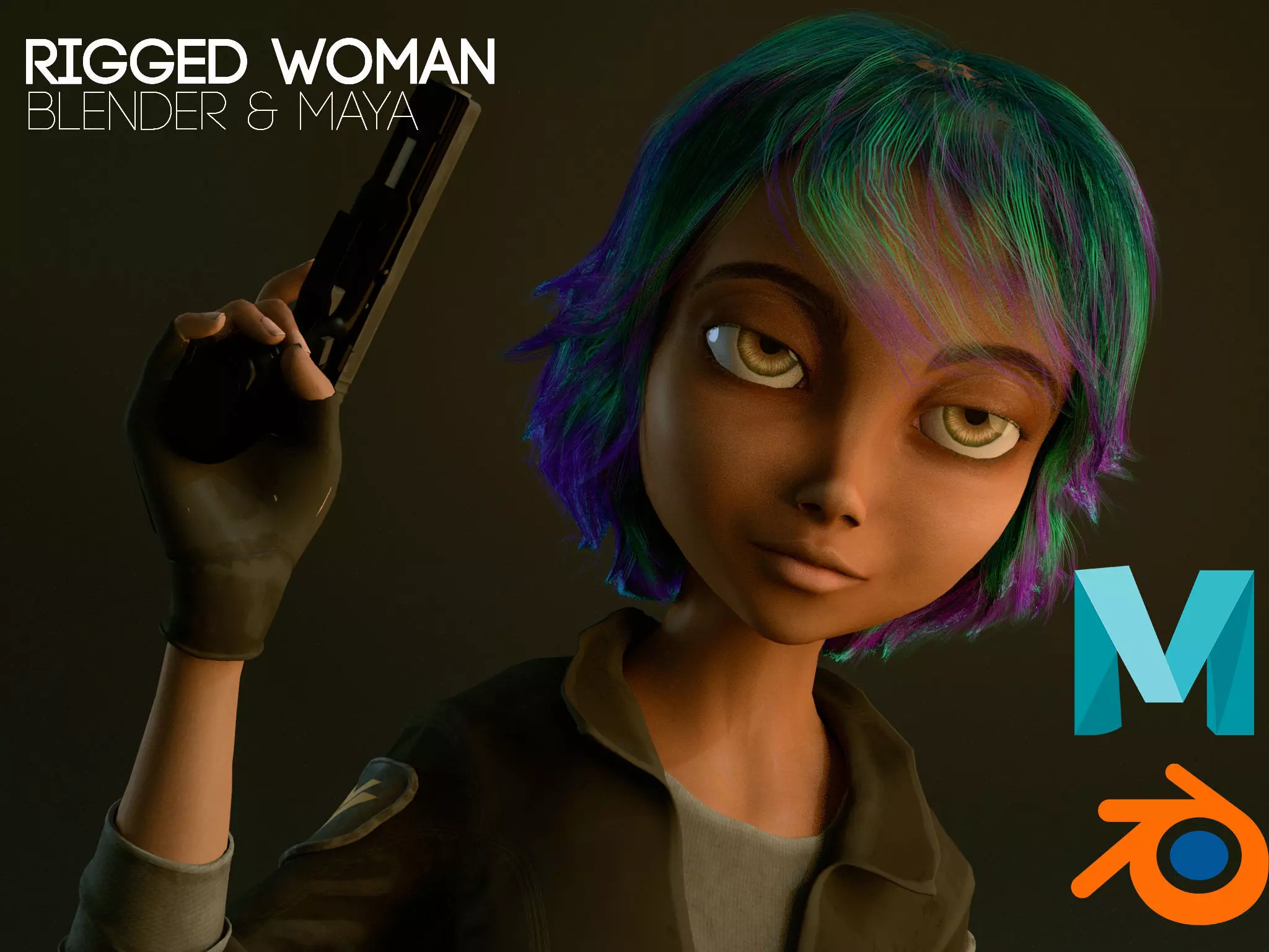 Sci-Fi Female Character - Villain Free 3D model
