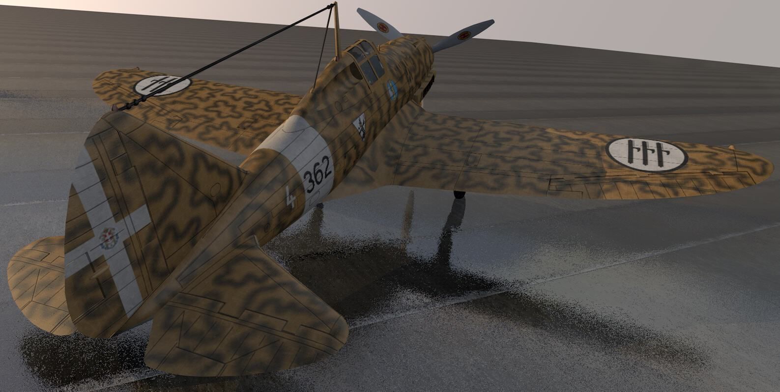 Reggiane Re-2001 Falco II 3D model_3