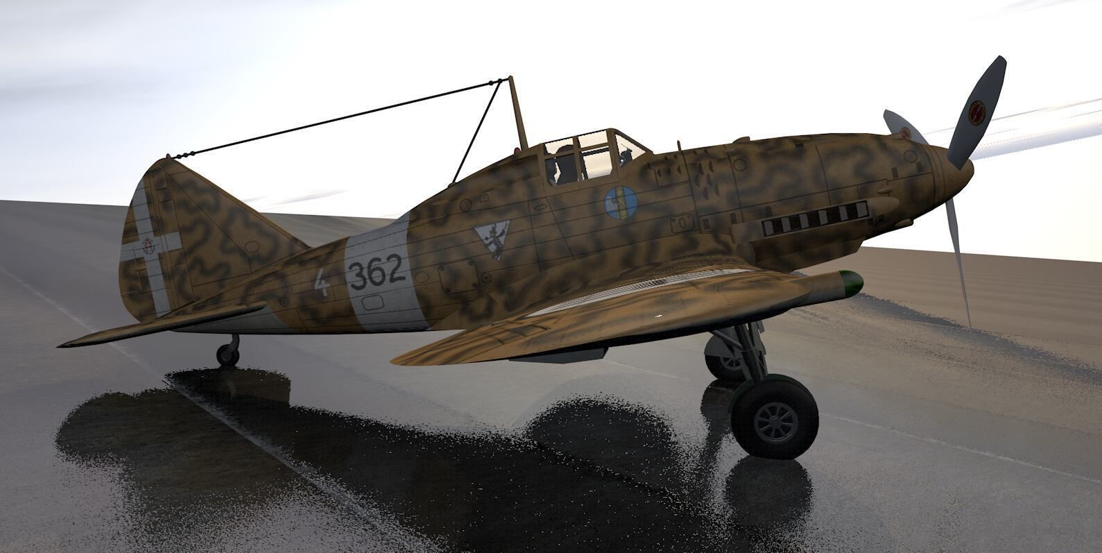 Reggiane Re-2001 Falco II 3D model_2