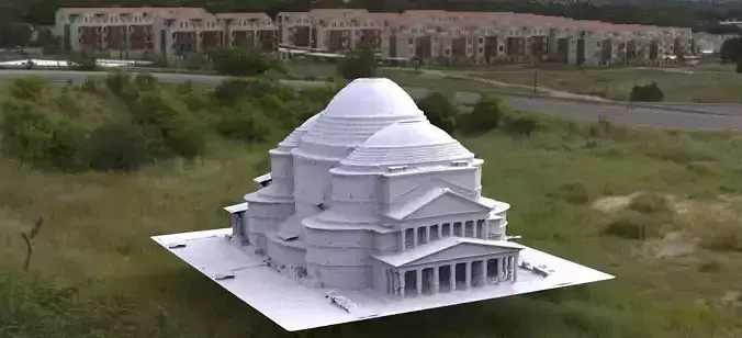 Rome Pantheon Arena Dome largest 3D
