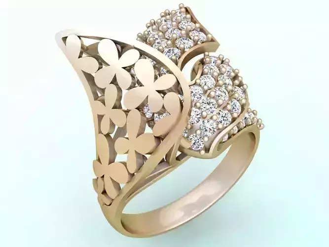  Mesh flower ring - Italian rings - Womens Rings - N6542