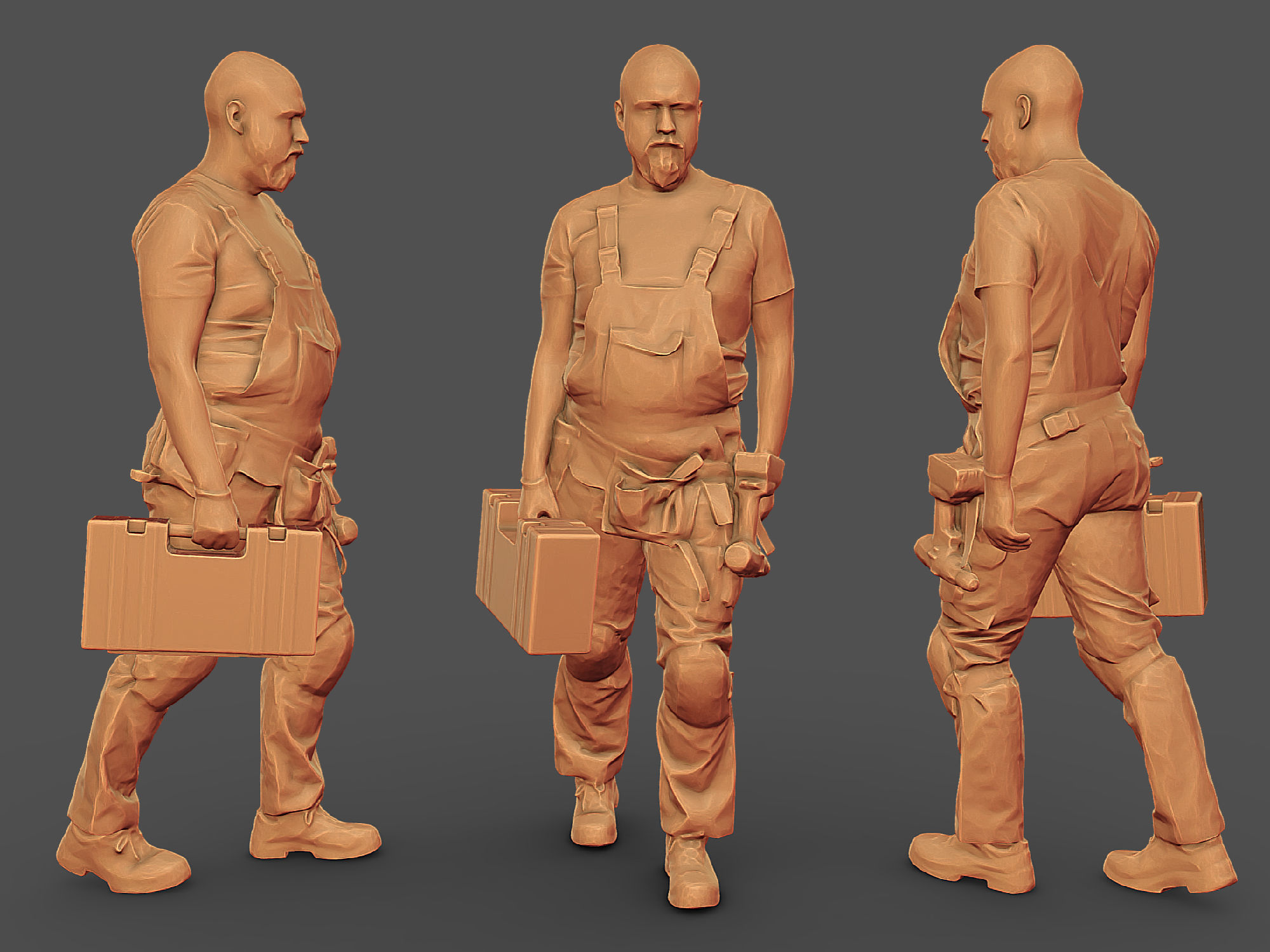 Photorealistic Construction Worker Character Low-poly 3D model_2
