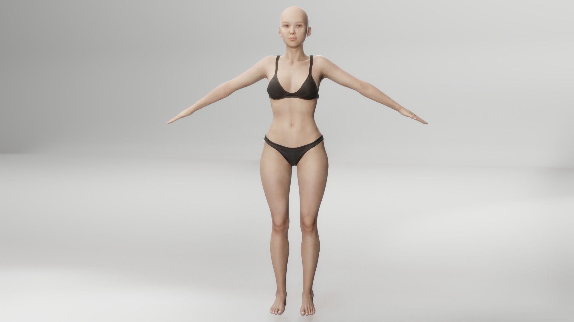 Realistic base mesh Low-poly 3D model_8