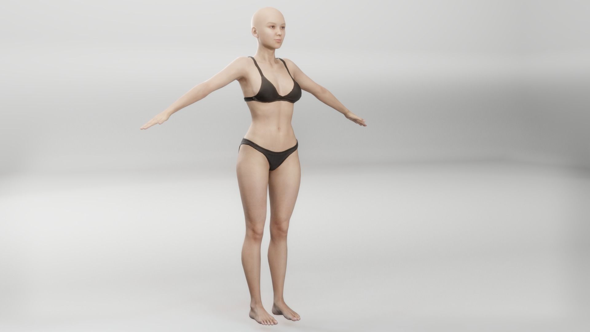 Realistic base mesh Low-poly 3D model_10