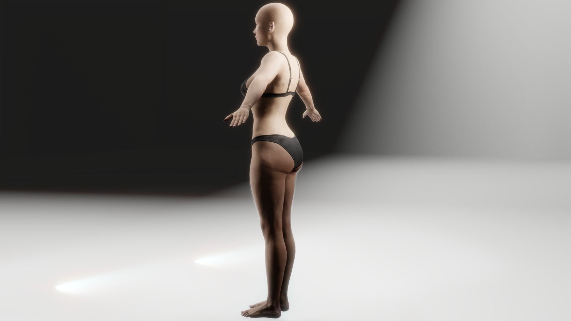 Realistic base mesh Low-poly 3D model_5