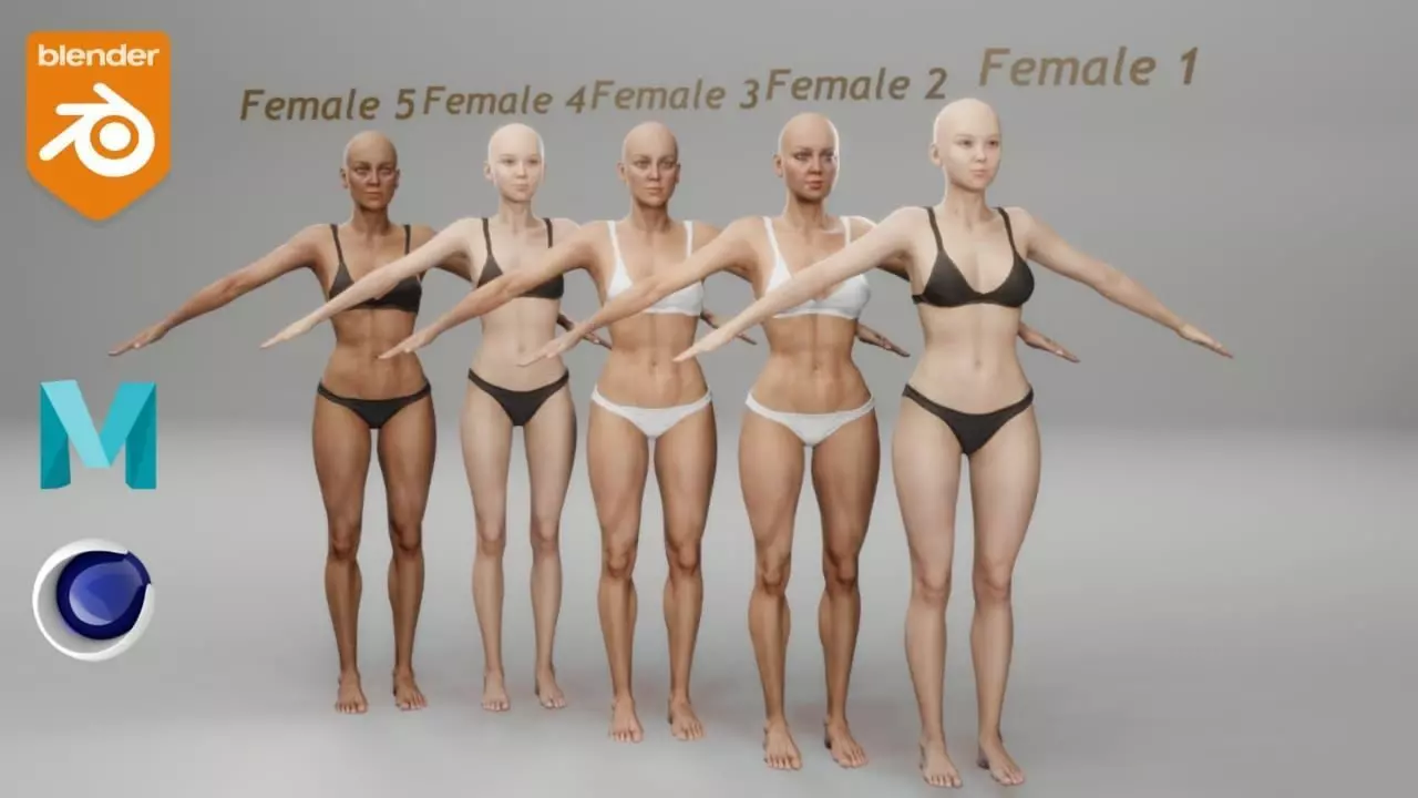 Realistic base mesh Low-poly 3D model_0