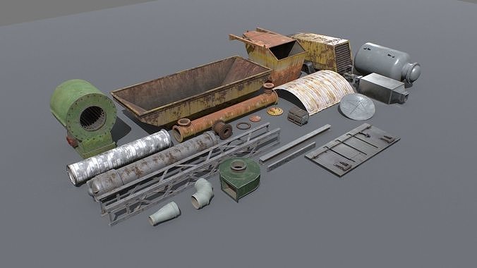 Abandoned Industrial Props Pack 1 Low-poly 3D model
