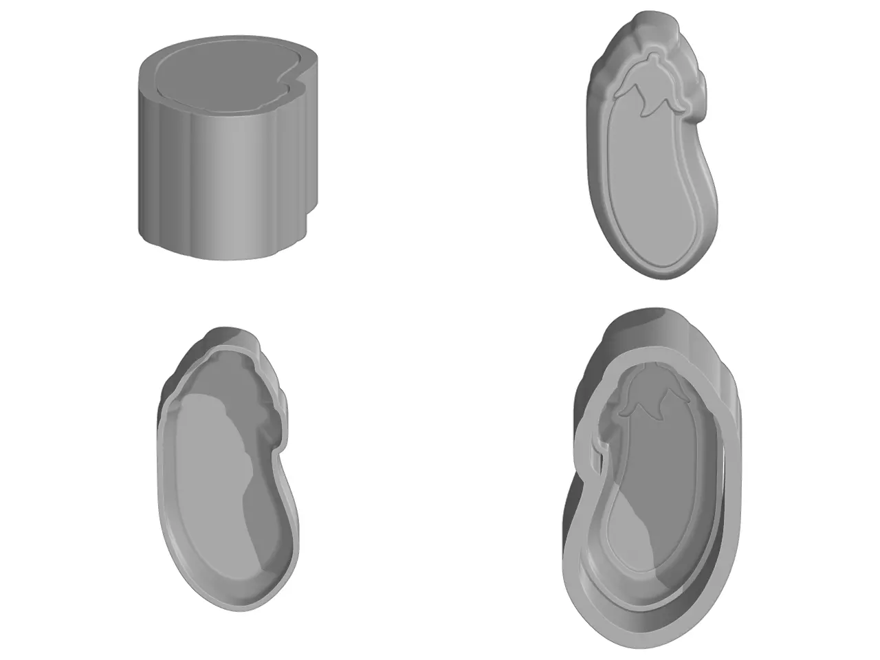 Eggplant mold 3D print model