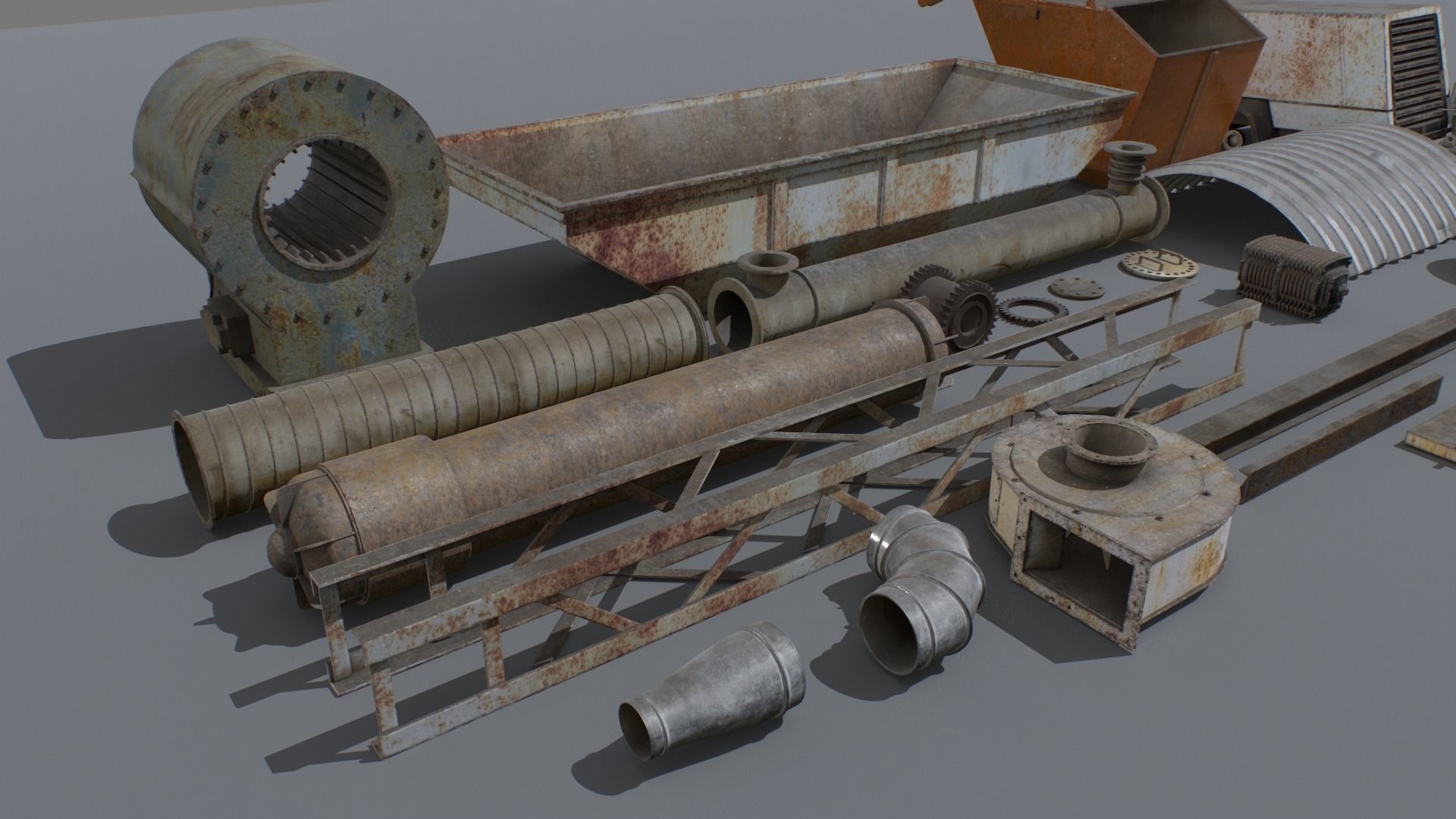 Abandoned Industrial Props Pack 3 Low-poly 3D model_8