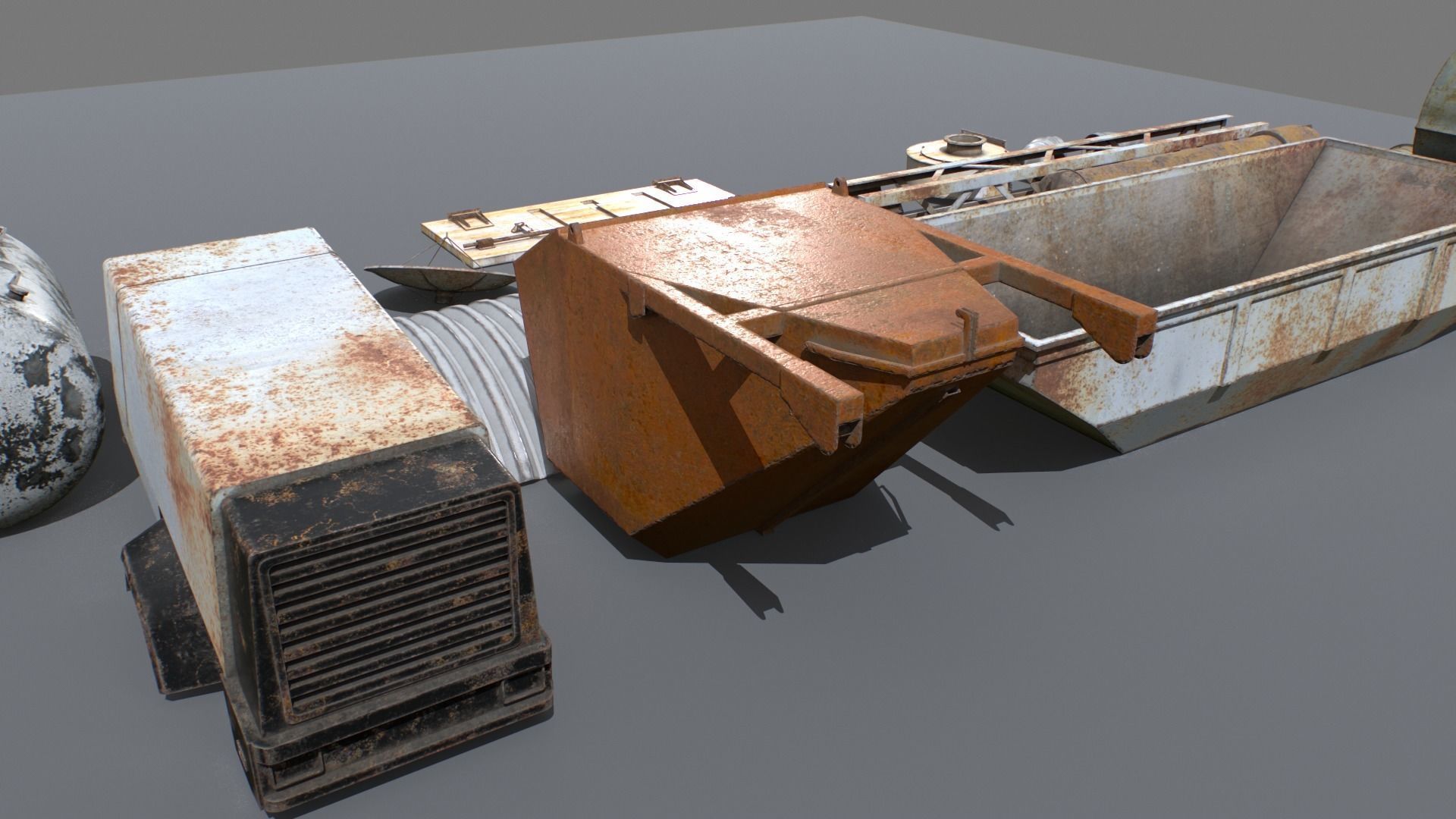 Abandoned Industrial Props Pack 3 Low-poly 3D model_5