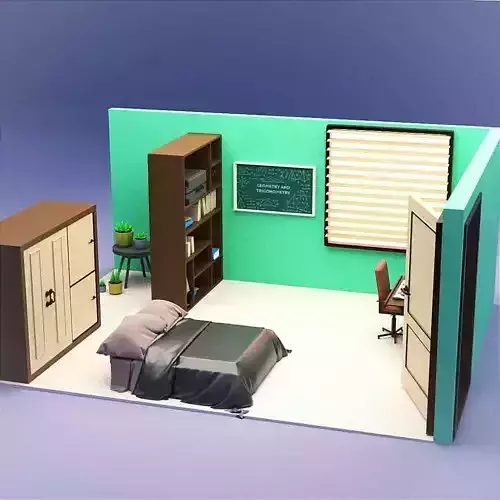study room Free 3D model