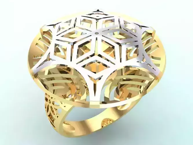  Mesh flower ring - Italian rings - Womens Rings - N6636