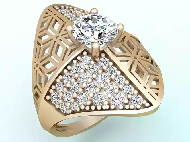  Mesh flower ring - Italian rings - Womens Rings - N6630