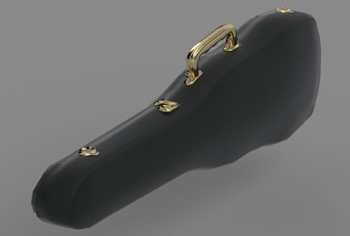 Violin Case  Low-poly 3D model_1