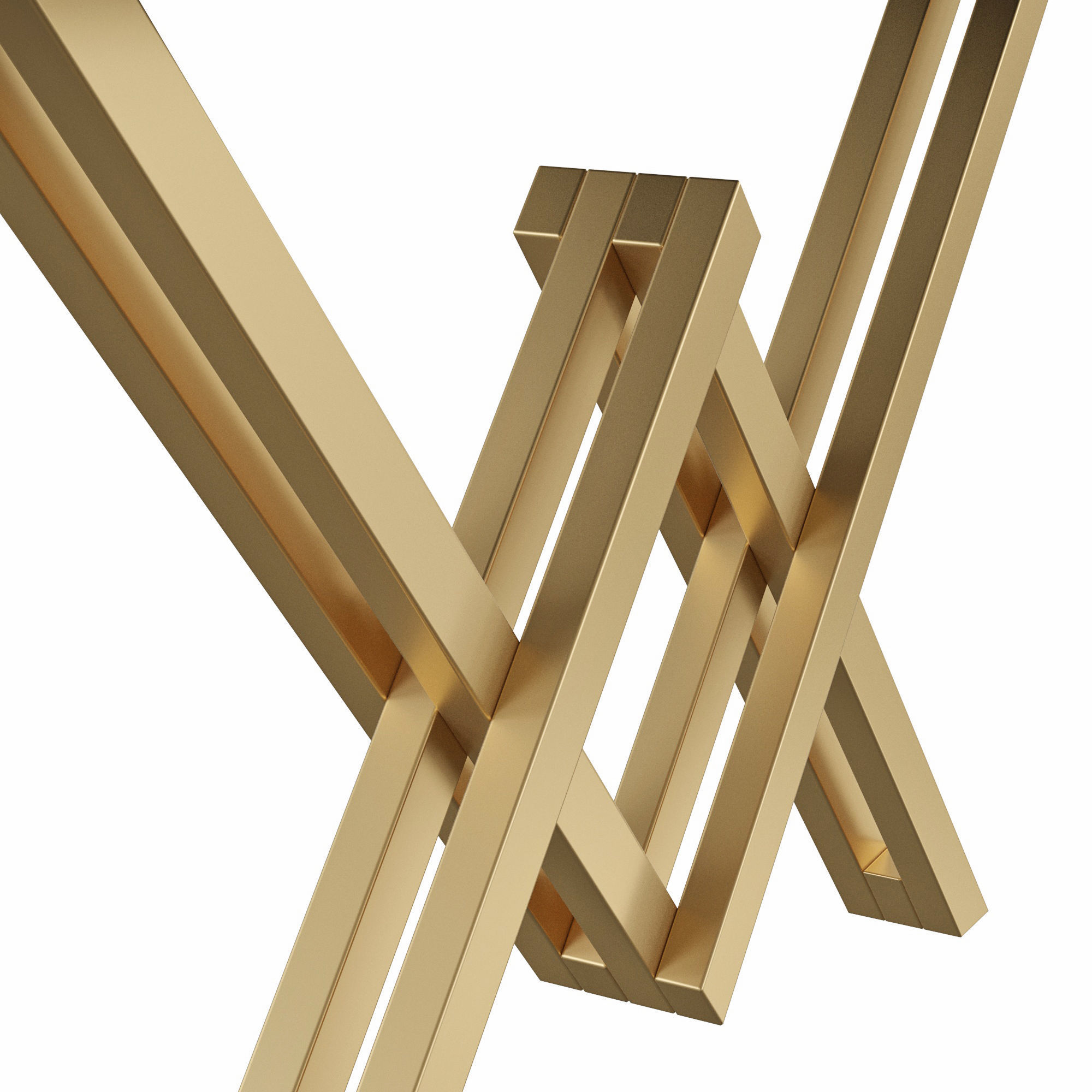 Gold Narrow Console Table Accent Table 3D model_3